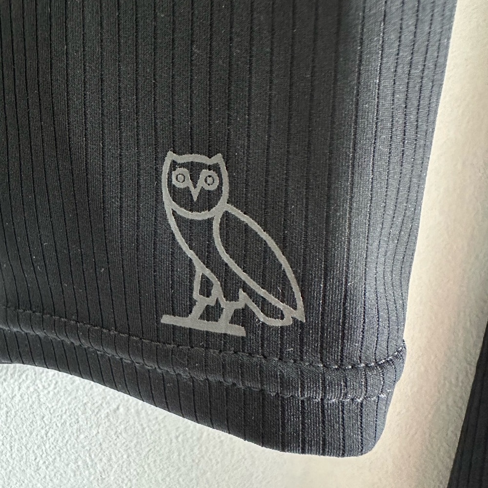 OVO BNWT Black Long Sleeve Crop Top with High Neck Size L